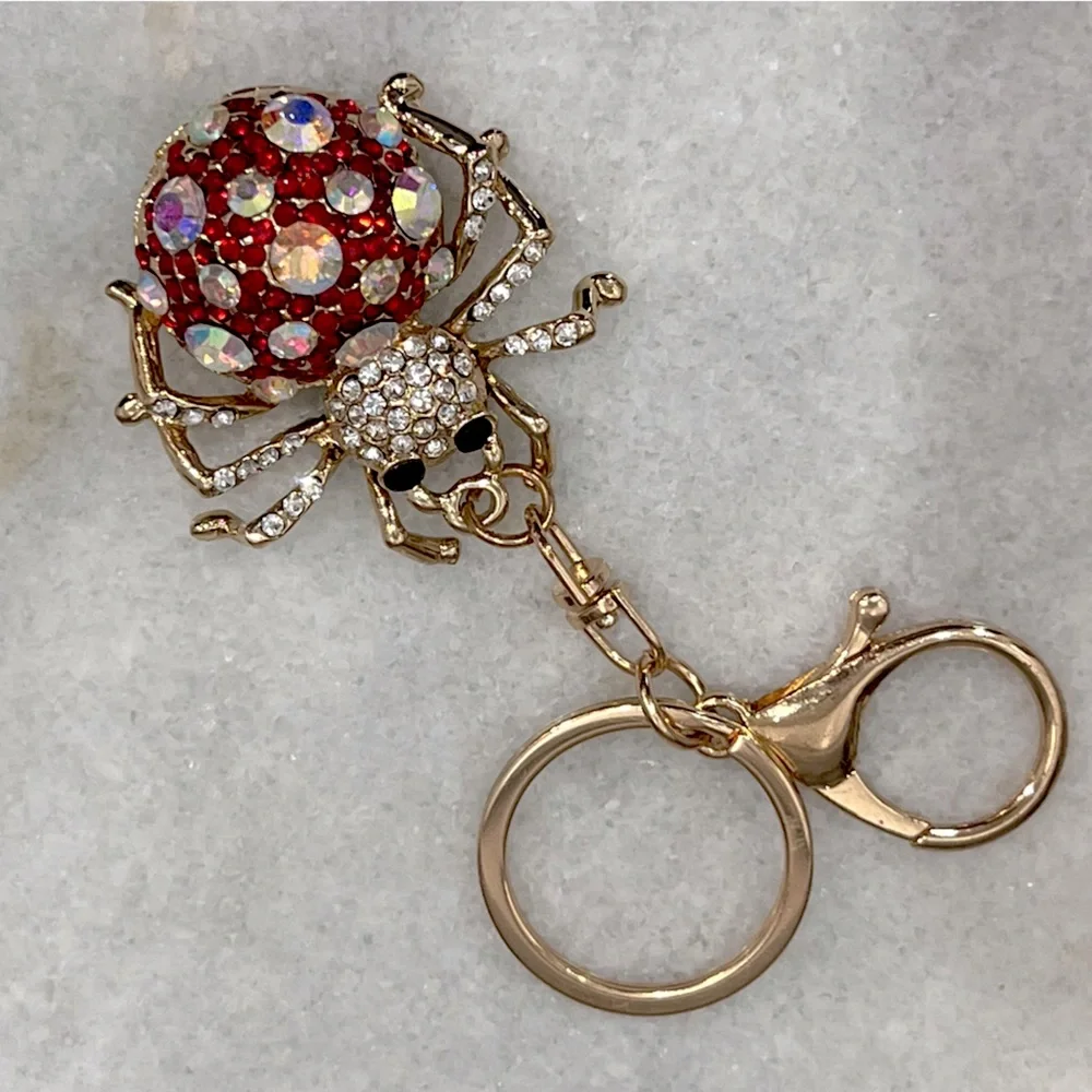 Austrian Crystal Blinged Lady Bug Keychain Bag Charm